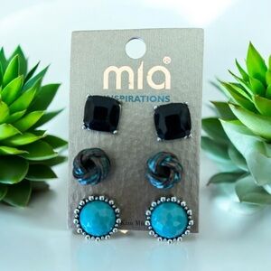 Mia Inspirations Lot Of 3 NEW Faux Turquoise Western Pierced Post Earrings